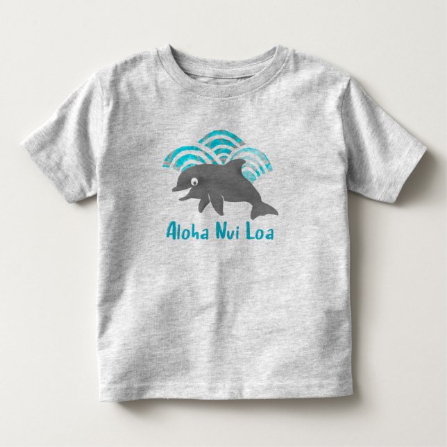 Keiki Watercolor Dolphin Wave Toddler T-shirt (Front)