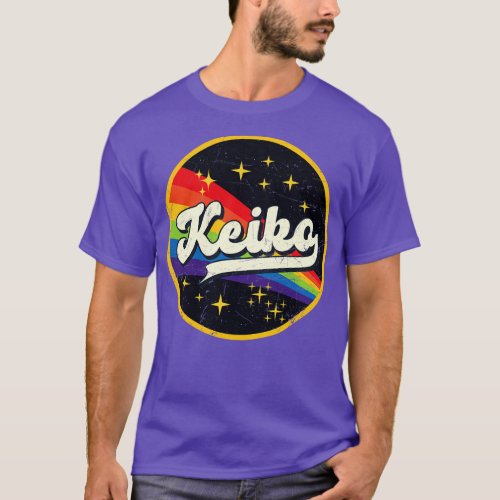 Keiko Rainbow In Space Vintage GrungeStyle T_Shirt
