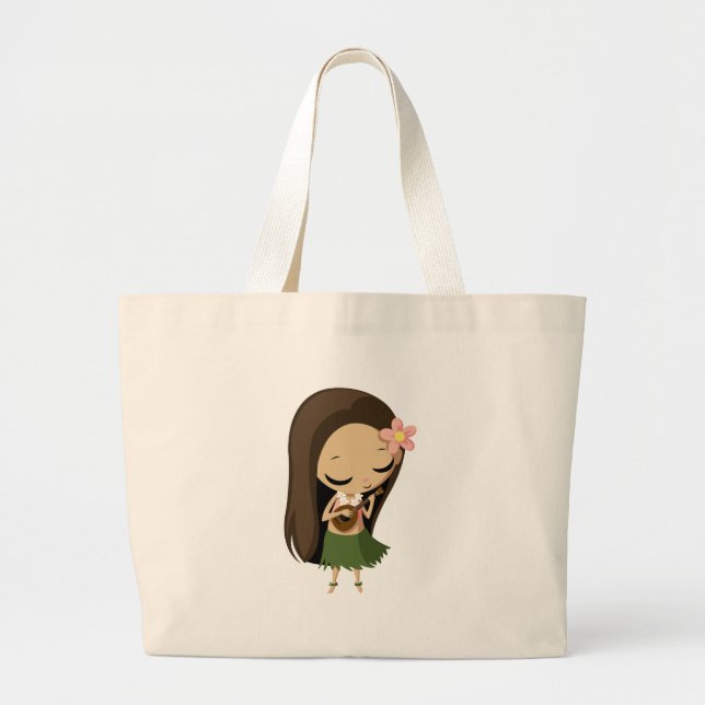 Keilana the Hula Girl Large Tote Bag (Front)