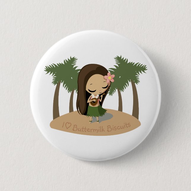 Keilana the Hula Girl Pinback Button (Front)