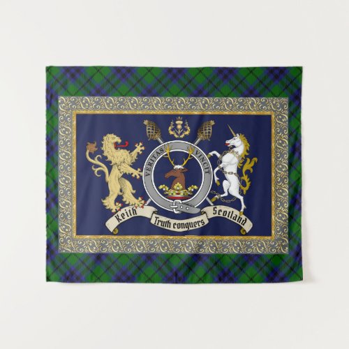 Keith Clan Badge & Tartan Tapestry