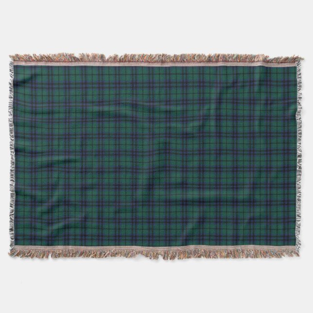 Keith Clan Dark Green Modern Scottish Tartan Throw Blanket (Front)