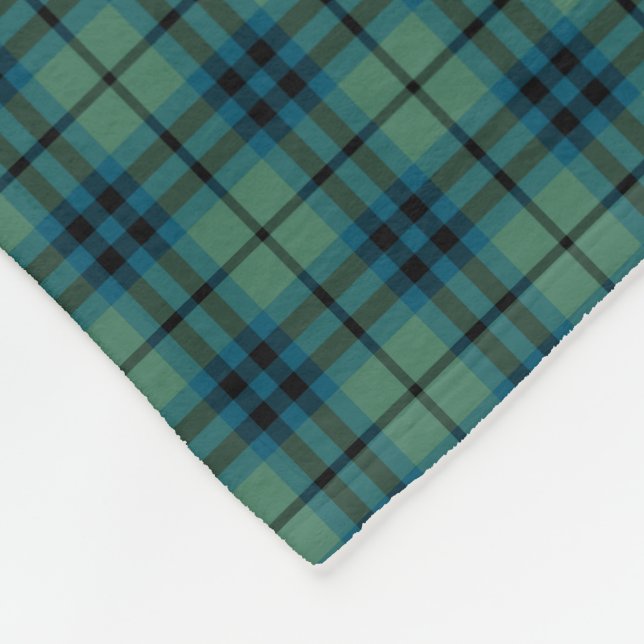 Keith Clan Light Green and Blue Ancient Tartan Fleece Blanket (Corner)