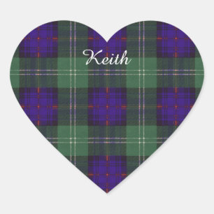 Keith clan Plaid Scottish tartan Heart Sticker