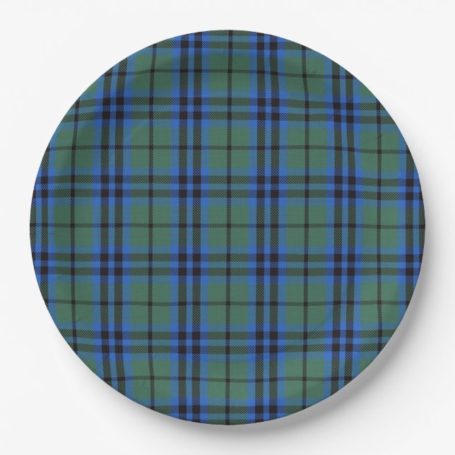 Keith Clan Scottish Tartan Plaid Pattern Paper Plates (Front)