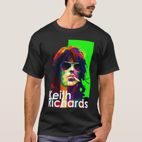 Keith Richards Rock Star Pop Art T_Shirt