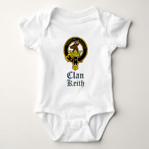 Keith scottish crest and tartan clan name baby bodysuit