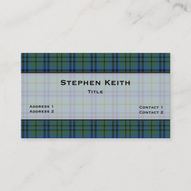 Keith Tartan Plaid Custom Business Card (Front)