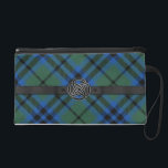 Keith Tartan Plaid Wristlet<br><div class="desc">Lovely wristlet clutch bag done in the pretty Keith clan tartan plaid pattern. Graphics of a black belt style band, across the front, has a black and silver tone Celtic knot decoration. Custom to add text for yourself or as a great gift idea. Perfect small hand bag for day to...</div>