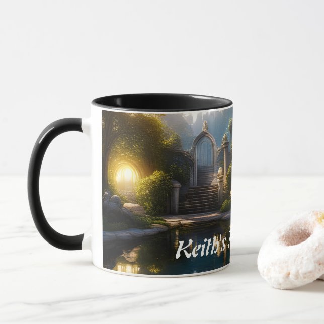 Keith's Morning Tea Personalized Customizable Mug (With Donut)