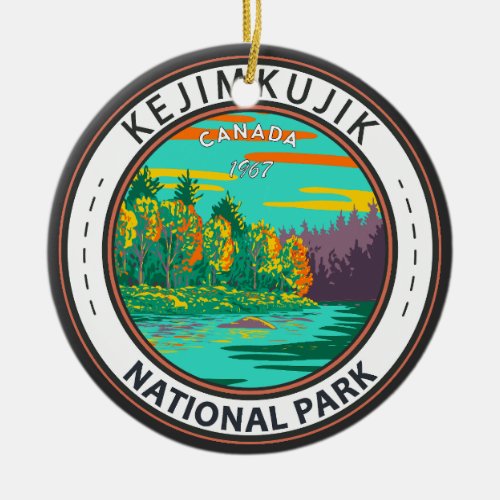 Kejimkujik National Park Still Brook Canada Badge Ceramic Ornament