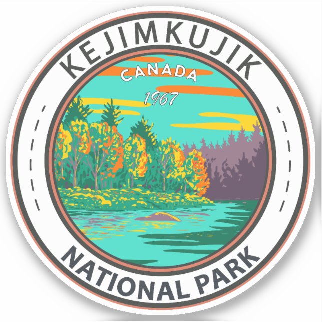 Kejimkujik National Park Still Brook Canada Retro Sticker (Front)