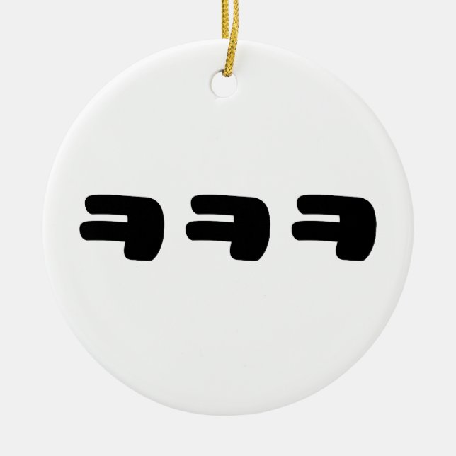 KEKEKE ㅋㅋㅋ Korean Slang Ceramic Ornament (Front)