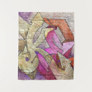 Kel1st Graffiti Gold Decor Tapestry