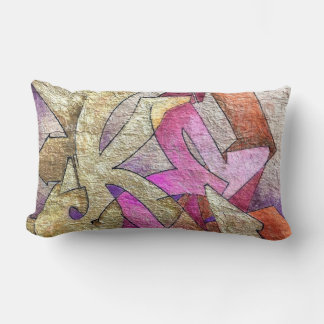 Kel1st Graffiti Gold Lumbar Pillow