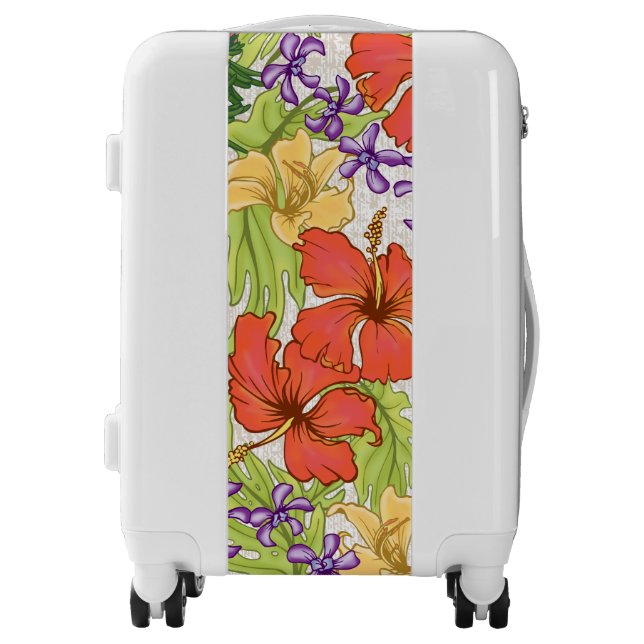 Keleah Tropical Hawaiian Hibiscus and Orchids Luggage (Front)