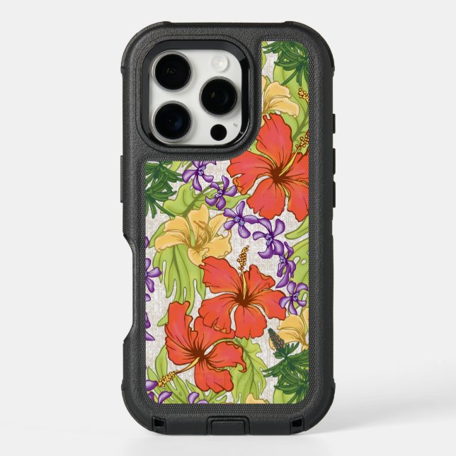 Keleah Tropical Hawaiian Hibiscus and Orchids Otterbox iPhone Case (Back)
