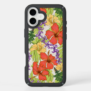 Keleah Tropical Hawaiian Hibiscus and Orchids iPhone 16 Plus Case