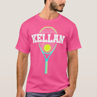 Kellan Name Tennis Player Boys Ball And Racket Spo T-Shirt