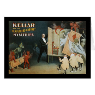 Kellar and his perplexing cabinet mysteries cards