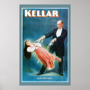 Kellar ~ Levitation Magician Vintage Magic Act Poster
