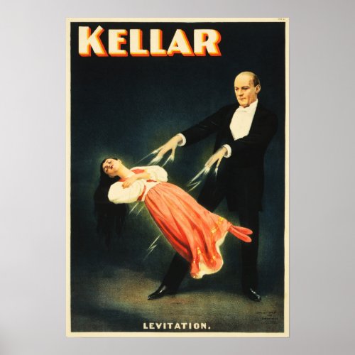 KELLAR The Magician Levitation Trick Performance Poster