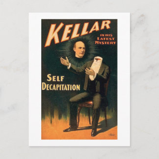Kellar the Magician - Self Decapitation - Vintage Postcard