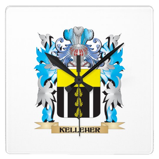 Kelleher Coat of Arms - Family Crest Square Wall Clock ...