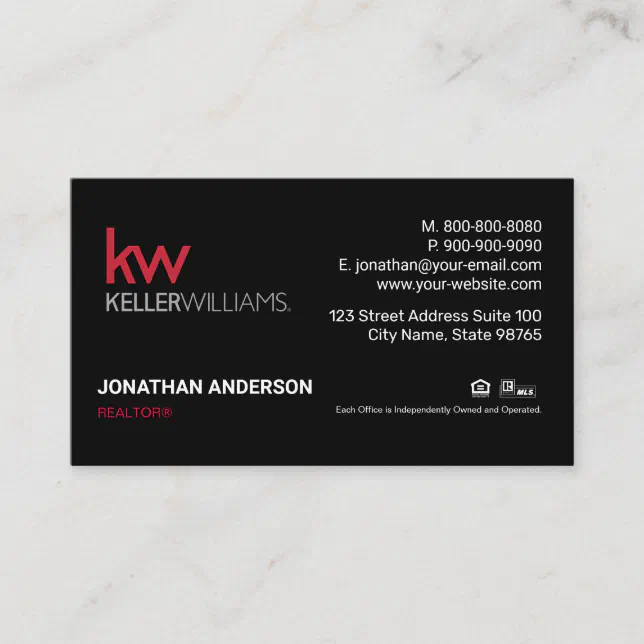 Keller Williams Business Card Zazzle