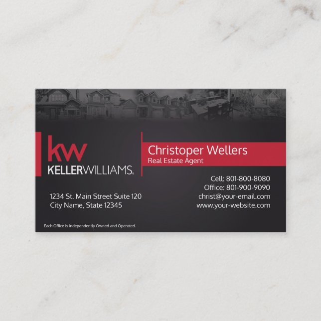 Keller Williams Real Estate Business Card Design (Front)