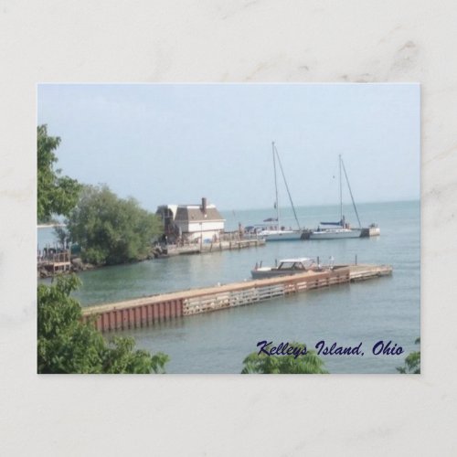 Kelleys Island boats photo postcard