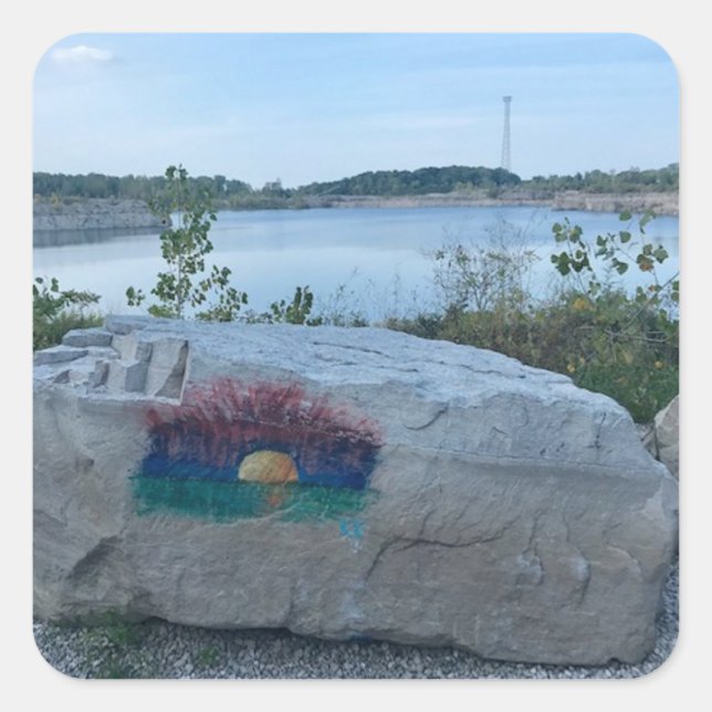 Kelleys Quarry Photography by Willowcatdesigns  Square Sticker (Front)