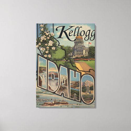 Kellogg Idaho _ Large Letter Scenes Canvas Print