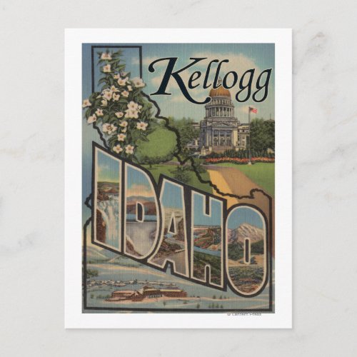 Kellogg Idaho _ Large Letter Scenes Postcard