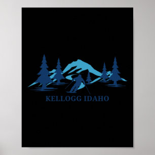 Kellogg Idaho Ski Resort Skiing Skier  Poster