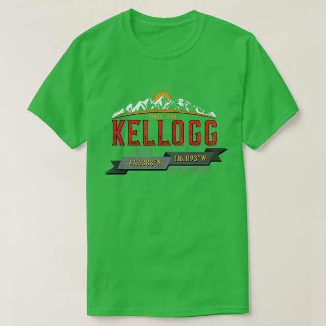 Kellogg Idaho Souvenir  T-Shirt (Design Front)