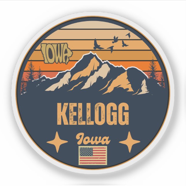 Kellogg, Iowa Ia, United States Sticker (Front)