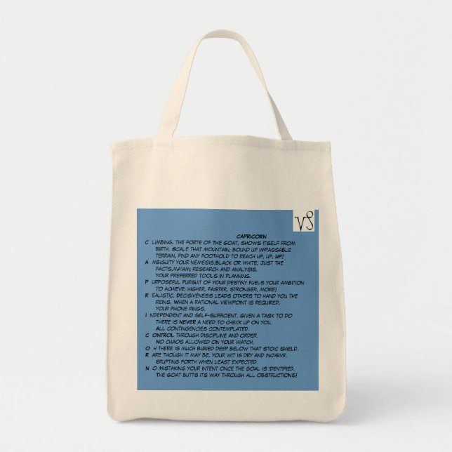 Kelly Capricorn grocery tote Bag (Front)