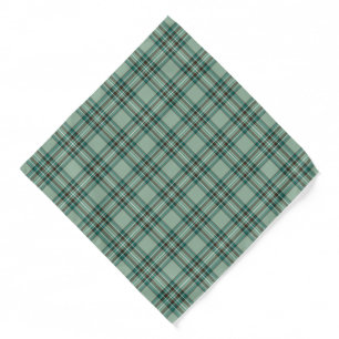 Kelly Clan Tartan Mint Green Plaid Pattern Bandana