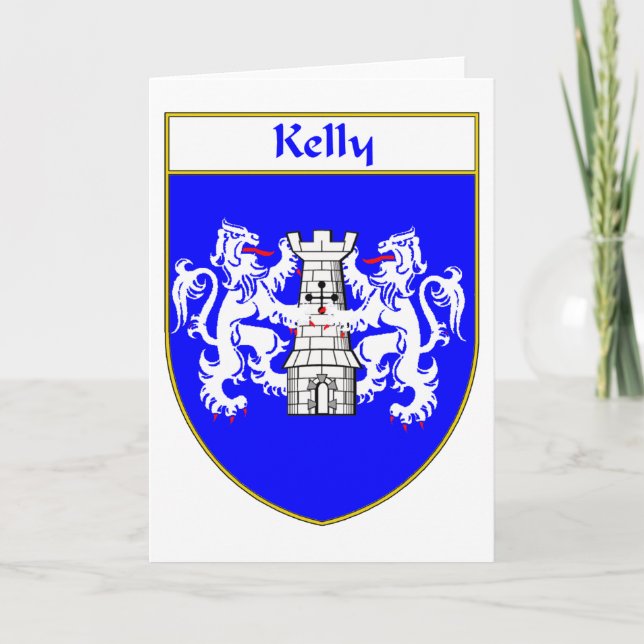 Kelly Coat of Arms/Family Crest Holiday Card (Front)
