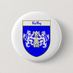 Kelly Coat of Arms/Family Crest Pinback Button