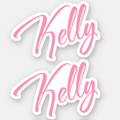 Kelly Decorative Name in Pink x2 Sticker
