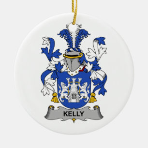 Kelly Family Crest Ceramic Ornament