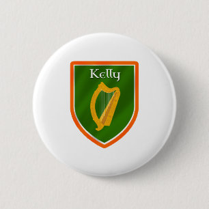 Kelly family crest kelly family name button