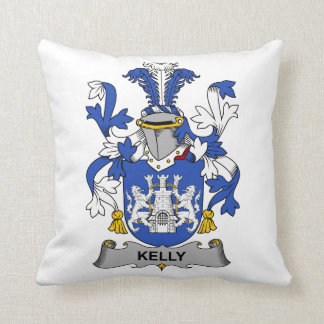 Kelly Family Crest Throw Pillow
