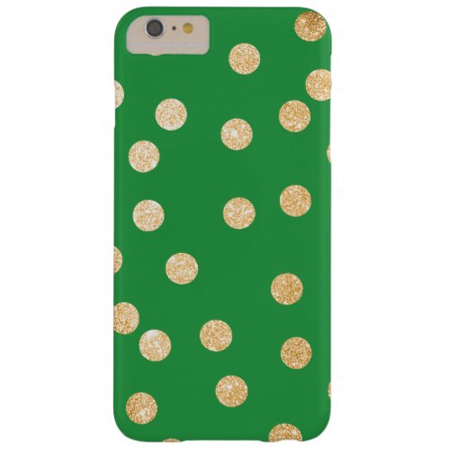 Kelly Green and Gold City Dots Barely There iPhone 6 Plus Case