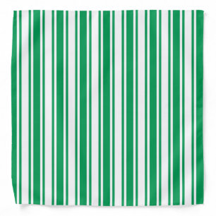 Kelly green and white candy stripes bandana