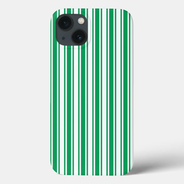Kelly green and white candy stripes Case-Mate iPho iPhone Case (Back)