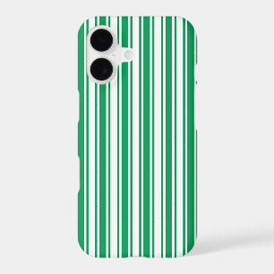 Kelly green and white candy stripes iPhone 17 case