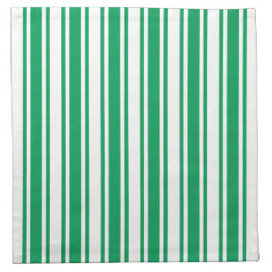 Kelly green and white candy stripes cloth napkin